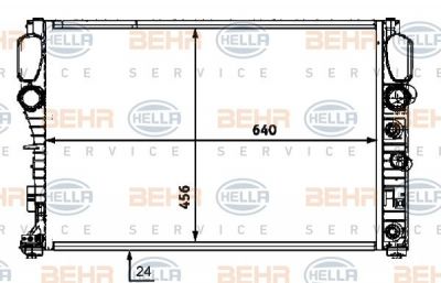HELLA Радиатор MB W211E200/E220 CDI 02- АКПП/МКПП. +-АС (2115001302, 8MK376718-021)