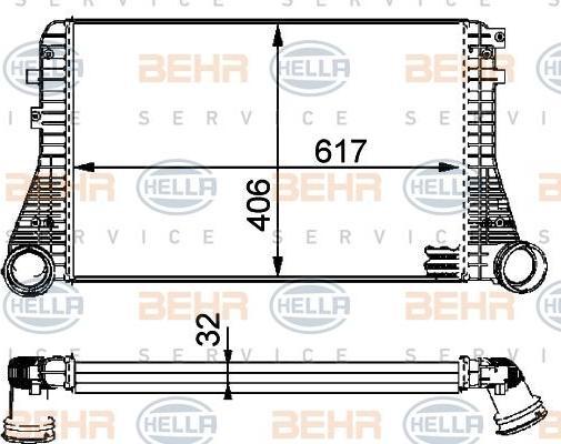 Hella 8ML 376 723-541 интеркулер на AUDI A3 (8P1)