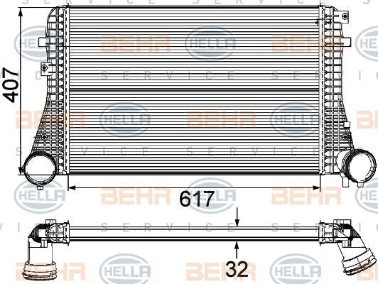 Hella 8ML 376 746-121 интеркулер на AUDI A3 Sportback (8PA)
