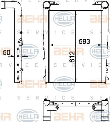 Hella 8ML 376 746-371 интеркулер на RENAULT TRUCKS Kerax
