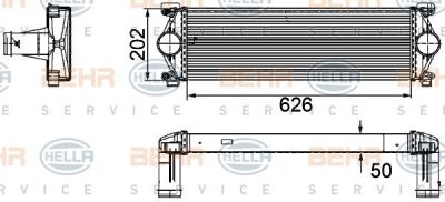 Hella 8ML 376 756-121 интеркулер на RENAULT TRUCKS MASCOTT c бортовой платформой/ходовая часть
