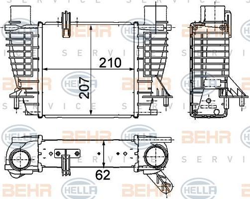 Hella 8ML 376 756-621 интеркулер на RENAULT CLIO III (BR0/1, CR0/1)
