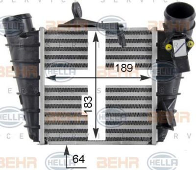 Hella 8ML 376 760-581 интеркулер на VW POLO (9N_)