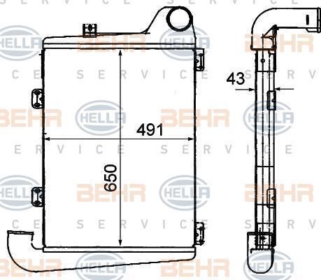 Hella 8ML 376 906-361 интеркулер на RENAULT TRUCKS Midliner