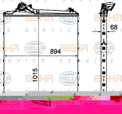 Hella 8ML 376 906-371 интеркулер на RENAULT TRUCKS T-Serie