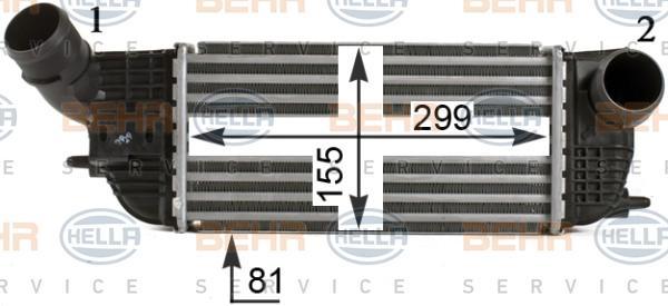 Hella 8ML 376 910-311 интеркулер на PEUGEOT 407 (6D_)