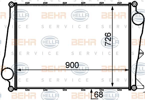 HELLA Интеркулер 889x752x62 Volvo FH12 12/340 93-> (8ML376727-551)