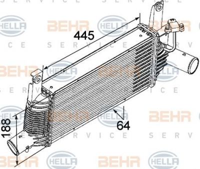 HELLA Интеркулер NISSAN PATHFINDER/NAVARA 05- (8ML376746-041)
