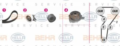 Hella 8MP 376 802-891 водяной насос + комплект зубчатого ремня на ALFA ROMEO 156 (932)