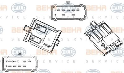 Hella 9ML 351 332-291 сопротивление, вентилятор салона на RENAULT LAGUNA I (B56_, 556_)
