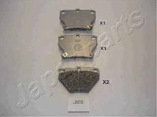 JAPANPARTS Комплект тормозных колодок, диско (PP203AF)