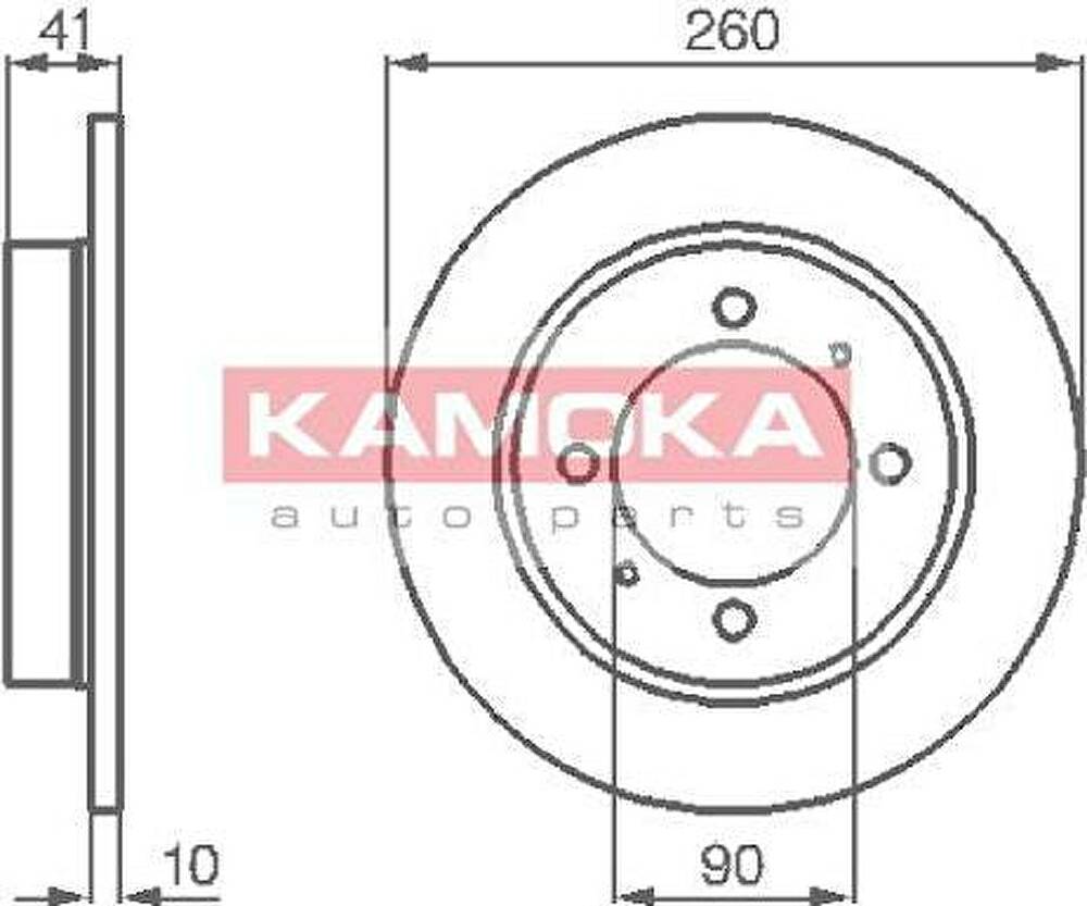 KAMOKA 1031772 тормозной диск на MITSUBISHI CARISMA седан (DA_)