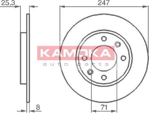 KAMOKA 103488 тормозной диск на PEUGEOT 306 (7B, N3, N5)