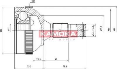 KAMOKA 6224 Шарнирный комплект, приводной вал