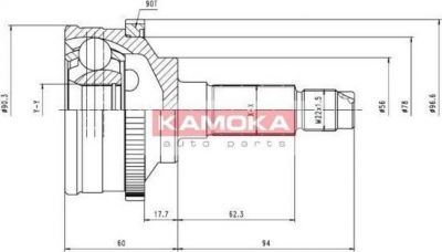 KAMOKA 6828 Шарнирный комплект, приводной вал
