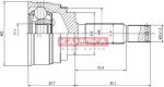 KAMOKA 6832 шарнирный комплект, приводной вал на MITSUBISHI COLT IV (CA_A)