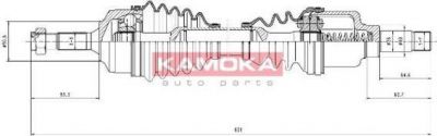 KAMOKA CT1138936 приводной вал на PEUGEOT 206 Наклонная задняя часть (2A/C)