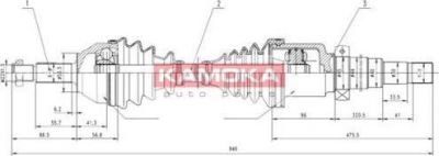 KAMOKA FD1138928 приводной вал на FORD FOCUS (DAW, DBW)