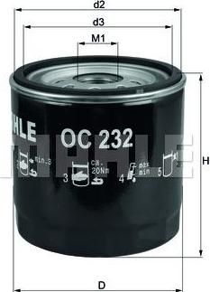 KNECHT/MAHLE Фильтр масляный FORD Foc/Fie/Tra ->00 дизель (1059924, OC232) KNECHT/MAHLE Фильтр масляный FORD Foc/Fie/Tra ->00 дизель (1059924, OC232)