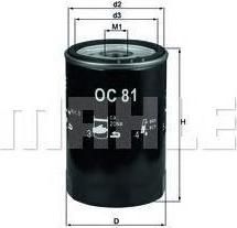 KNECHT/MAHLE Фильтр масляный GMC (25012760, OC81) KNECHT/MAHLE Фильтр масляный GMC (25012760, OC81)