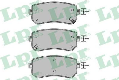 LPR 05P1411 Колодки тормозные дисковые HYUNDAI i10 08-/KIA PICANTO 04- задние (583020XA00)