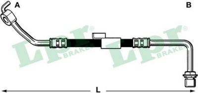 LPR 6T46217 Шланг тормозной FORD TRANSIT 85-92 m10x1-Banjo 430mm (6577423)