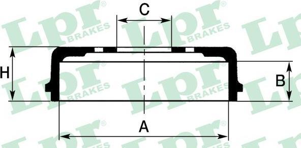 LPR 7D0732 тормозной барабан на CHEVROLET AVEO седан (T300)