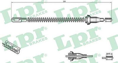 LPR C0556B трос, стояночная тормозная система на OPEL CORSA C (F08, F68)