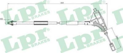 LPR C0640B трос, стояночная тормозная система на PEUGEOT 406 (8B)