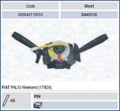 Magneti Marelli 000043110010 выключатель на колонке рулевого управления на FIAT PALIO Weekend (178DX)