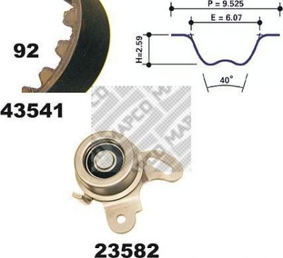 MAPCO 23541 комплект ремня грм на HYUNDAI S COUPE (SLC)