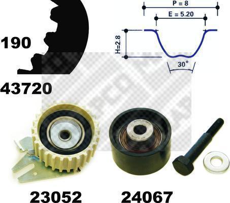 MAPCO 23720 комплект ремня грм на OPEL VECTRA C универсал