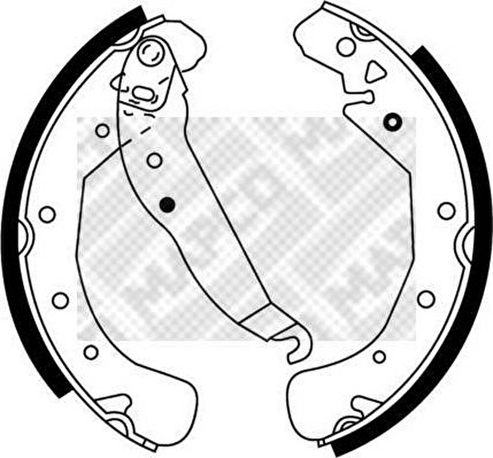 MAPCO 8833 Колодки тормозные барабанные Astra, Combo, Vectra, Zafira 94- 1605920 (90512792)