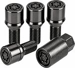 Секретные болты Matrix 677118F2 BC M14x1,25x30, чёрный хром, конус — 4 шт. + ключ