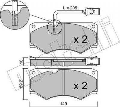 METELLI 22-0014-2 комплект тормозных колодок, дисковый тормоз на IVECO DAILY I фургон/универсал