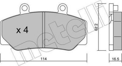 METELLI 22-0075-0 комплект тормозных колодок, дисковый тормоз на VOLVO 960 Kombi (965)