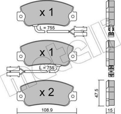 METELLI 22-0104-1 комплект тормозных колодок, дисковый тормоз на ALFA ROMEO 33 (905)
