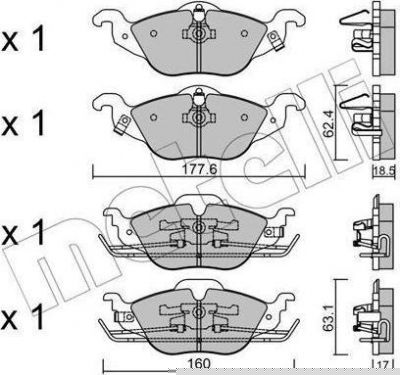 METELLI 22-0257-0 Комплект тормозных колодок, диско