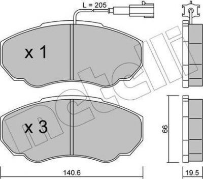 METELLI 22-0325-0 комплект тормозных колодок, дисковый тормоз на FIAT DUCATO фургон (244)