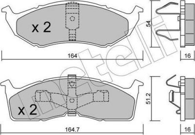 METELLI 22-0356-1 комплект тормозных колодок, дисковый тормоз на DODGE NEON II