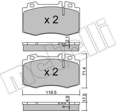 METELLI 22-0563-5 комплект тормозных колодок, дисковый тормоз на MERCEDES-BENZ E-CLASS (W211)
