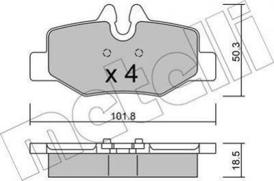 METELLI 22-0576-0 комплект тормозных колодок, дисковый тормоз на MERCEDES-BENZ VIANO (W639)
