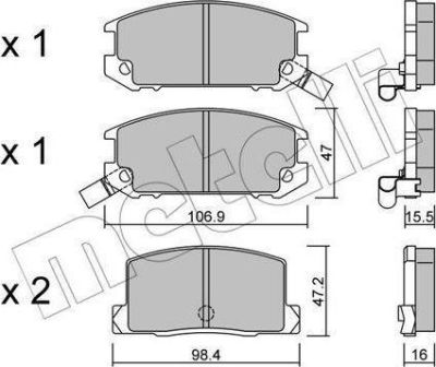 METELLI 22-0754-0 комплект тормозных колодок, дисковый тормоз на TOYOTA MR 2 III (ZZW3_)
