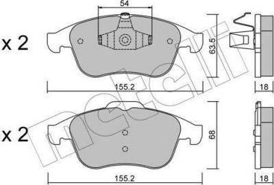 METELLI 22-0803-2 комплект тормозных колодок, дисковый тормоз на RENAULT MEGANE III Наклонная задняя часть (BZ0_)