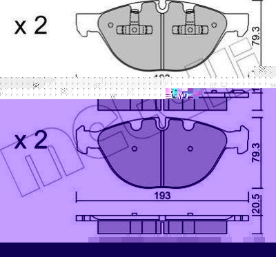 METELLI 22-0823-0 комплект тормозных колодок, дисковый тормоз на X6 (E71, E72)