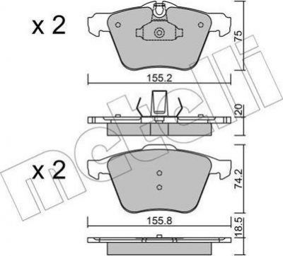 METELLI 22-0835-1 комплект тормозных колодок, дисковый тормоз на JAGUAR F-TYPE кабрио (QQ6_)