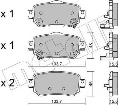 METELLI 22-1011-0 комплект тормозных колодок, дисковый тормоз на NISSAN QASHQAI (J11, J11_)