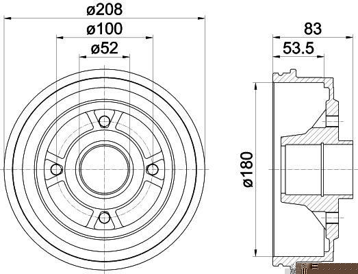 MINTEX MBD024 тормозной барабан на RENAULT CLIO I (B/C57_, 5/357_)