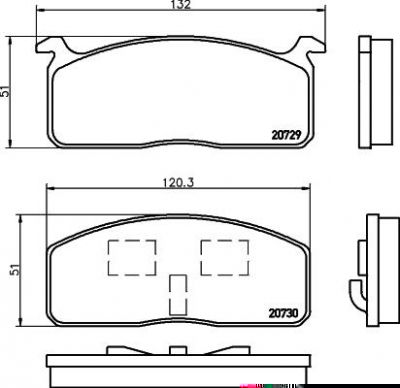 MINTEX MDB1144 комплект тормозных колодок, дисковый тормоз на TOYOTA HIACE III c бортовой платформой/ходовая часть (YH8_, LH8_)