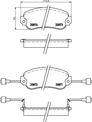 MINTEX MDB1171 комплект тормозных колодок, дисковый тормоз на TALBOT 1307-1510